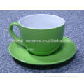 blue green ceramic coffee and & tea cups and saucers